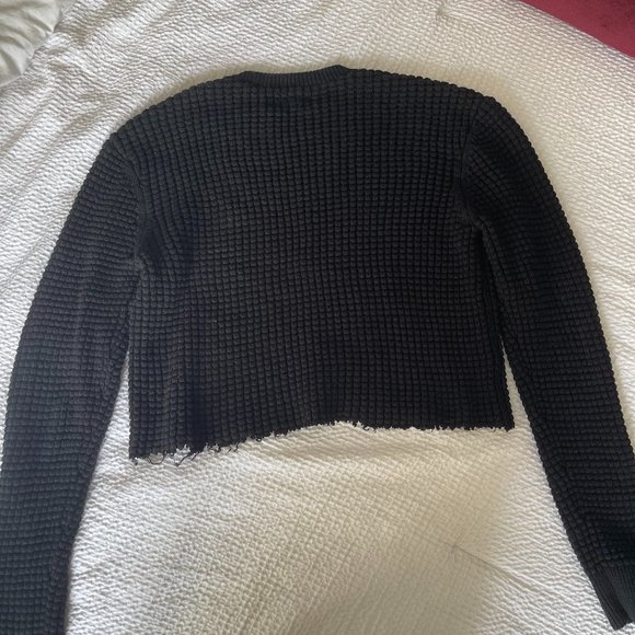 Black Cropped All Saints Knit Sweater - Picture 3 of 4